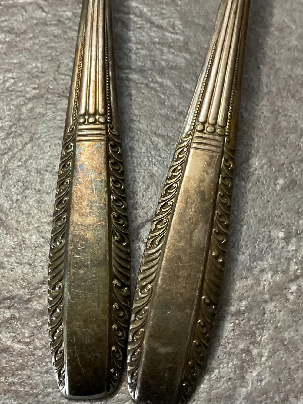Vintage silver plated Decorative Serving Spoons - Pack of 2 1926